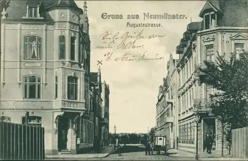 Ansichtskarte Neumünster Augustastrasse 1907