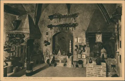 Ansichtskarte München Deutsches Museum: Alchemistisches Laboratorium 1927