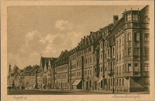 Ansichtskarte Augsburg Maximilianstrasse 1924