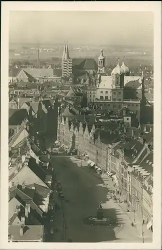 Ansichtskarte Augsburg Maximilianstrasse mit Rathaus u. Dom 1930