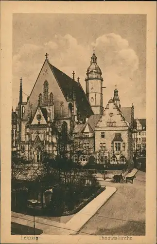 Ansichtskarte Leipzig Thomaskirche mit Kutsche 1955