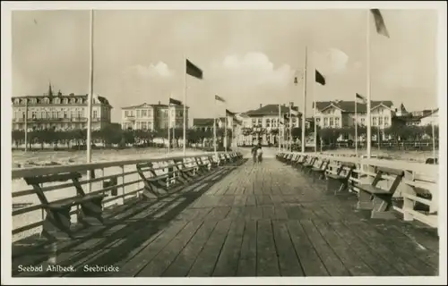 Ansichtskarte Ahlbeck (Usedom) Seebrücke, Hotels 1934 