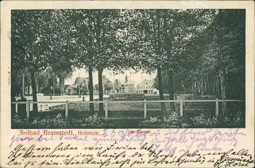 Ansichtskarte Bad Bramstedt Stadtpartie - Der Bleeck 1909   Stempel