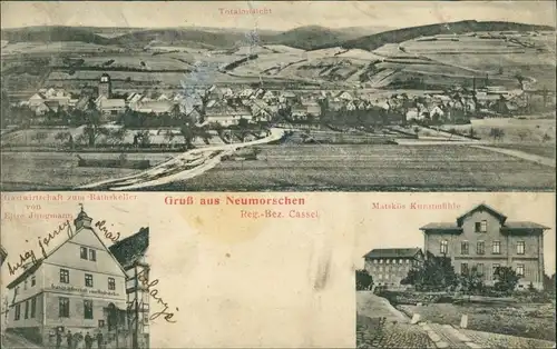 Neumorschen-Morschen 3 Bild: Stadt, Gasthaus, Mühle Schwalm-Eder 1908