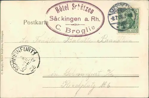 Ansichtskarte Bad Säckingen Scheffeldenkmal 1906 Prägekarte