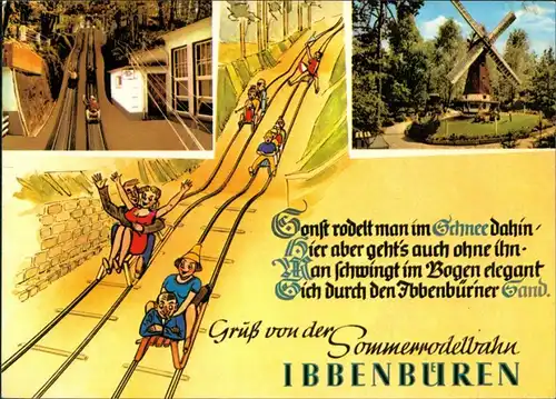 Ansichtskarte Ibbenbüren Sommerrodelbahn Märchenwald Erholungspark 1990