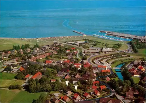 Horumersiel-Schillig-Wangerland Luftbild mit Gästehaus  Kiebitzhörn 16 1990