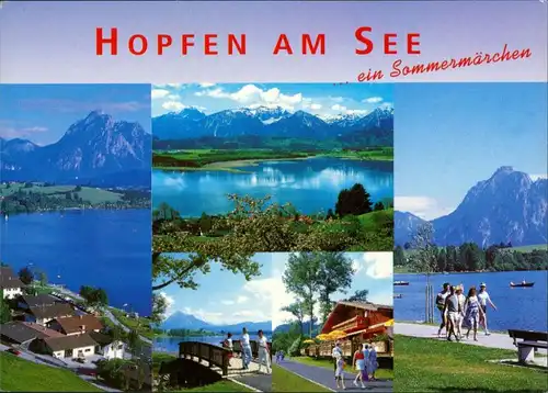 Ansichtskarte Hopfen am See-Füssen 5-Bild Ansichten mit Gästen 2000