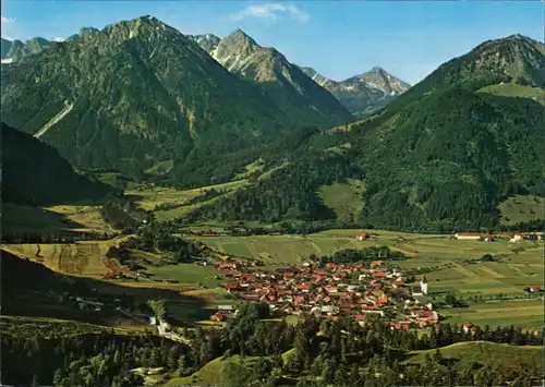 Bad Oberdorf (Algäu)-Bad Hindelang Panorama mit Breitenberg, Rotspitze,   1990