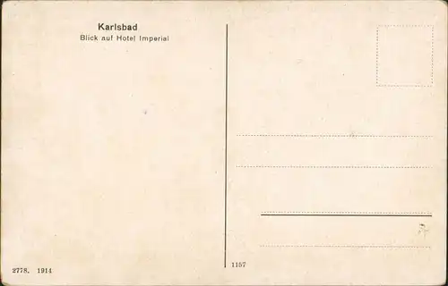 Postcard Karlsbad Karlovy Vary Hotel Imperial 1912