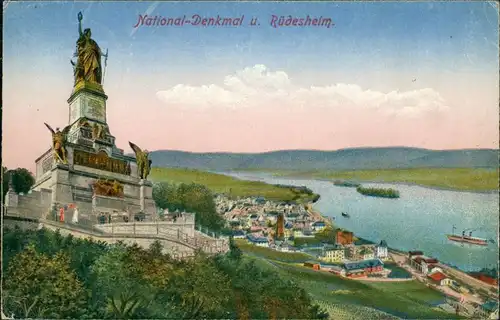 Rüdesheim (Rhein) National-Denkmal / Niederwalddenkmal u. Rüdesheim 1919