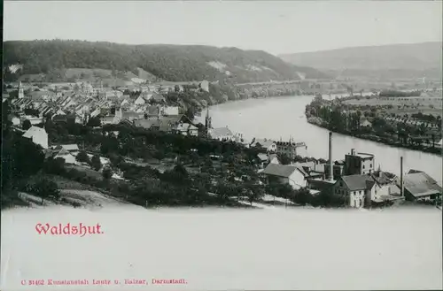 Ansichtskarte Waldshut-Waldshut-Tiengen Blick auf Stadt und Fabriken 1899 