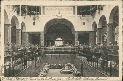 Ansichtskarte Bad Kissingen Quellenhalle, Bakocxy-Brunnen 1934