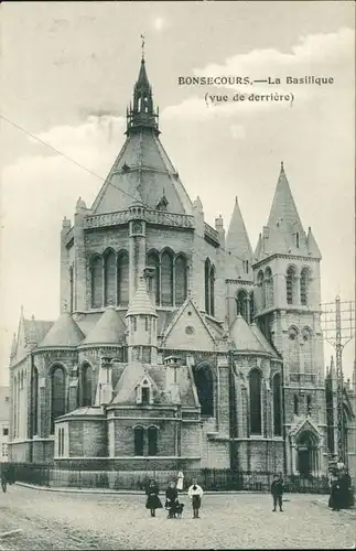 Bonsecours La Basilique Vue de derrière/Kinder mit Hund vor der Basilika 1918