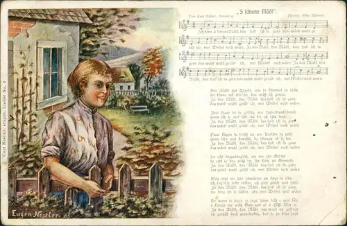Ansichtskarte  Liedkarten - Scheine Mädl 1935