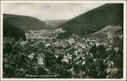 Ansichtskarte Bad Wildbad Panorama-Ansicht mit Fernblick 1937