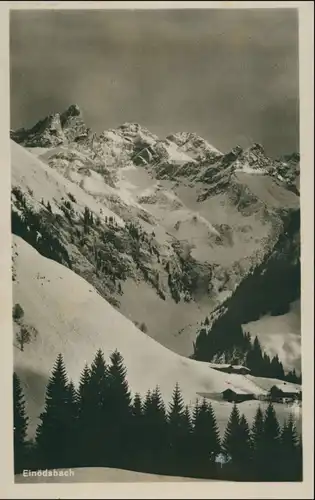 Ansichtskarte Einödsbach-Oberstdorf (Allgäu) Berghütten im Bergmassiv 1929