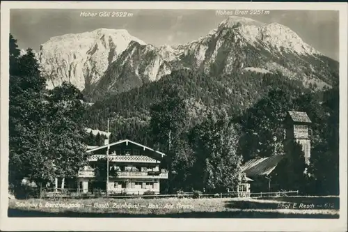 Schönau am Königssee Panorama-Ansicht mit Gastb. Zillnhäusl 1929