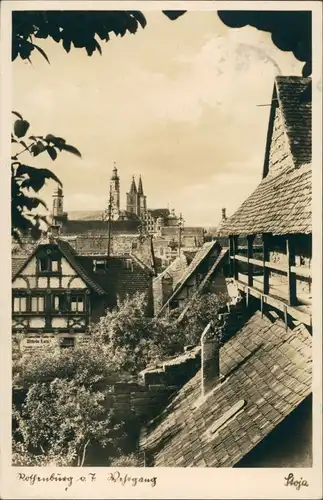 Rothenburg ob der Tauber Panorama-Ansicht über den Dächern 1935