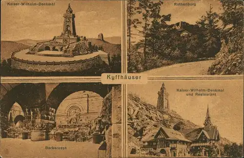 Kelbra (Kyffhäuser) Kaiser-Friedrich-Wilhelm/Barbarossa-Denkmal - Rothenburg - Barbarossa 1928