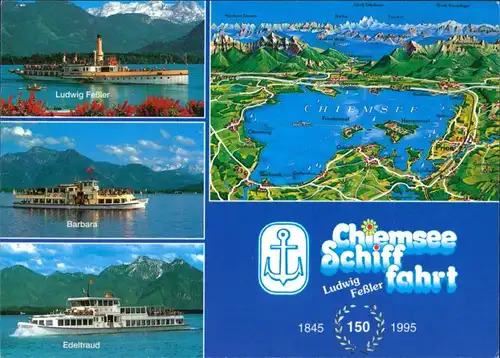 Chiemsee Chiemsee (See) - Ludwig Feßler, Babara, Edeltraud - Karte 1973
