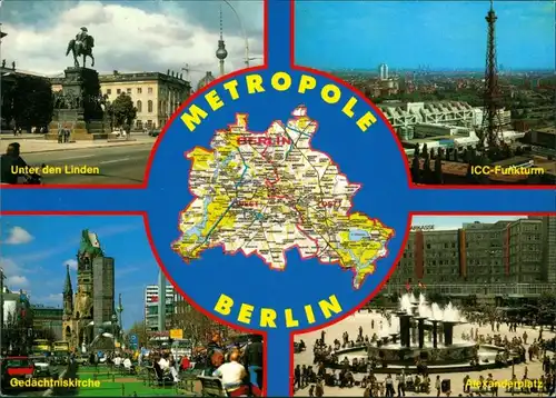Berlin Unter den Linden, ICC-Funkturm, Gedächtniskirche, Alexanderplatz 1978