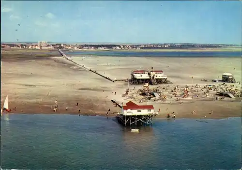 Ansichtskarte St. Peter-Ording Seebrücke mit Strand 1975