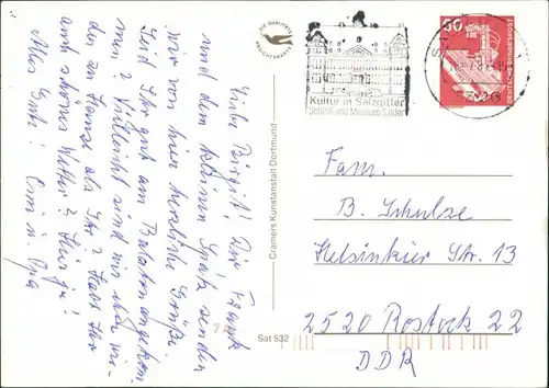 Lebenstedt-Salzgitter See mit Segelbooten, Bohnhof, Eissporthalle, Panorama 1987