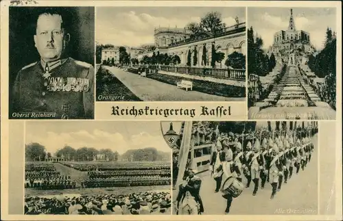 Bad Wilhelmshöhe-Kassel Cassel Herkules und Kaskaden - Oberst Reinhard - Formationstag - Alte Grenadiere 1939