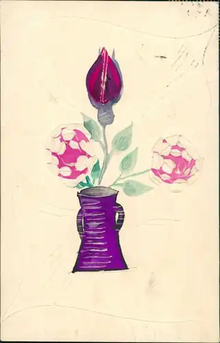  Künstlerkarte: Gemälde / Kunstwerke - Blumenvase mit Blumen 1933