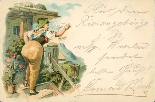 Ansichtskarte  Scherzkarten - Wolken malen 1901
