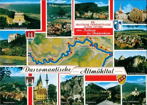 Bayern Das romantische Altmühltal: Landkarte, Kehlheim Pappenheim g2007