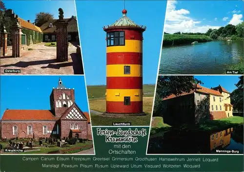 Greetsiel-Krummhörn Leuchtturm, Osterburg, Kreuzkirche, Tief, Manninga-Burg 1991