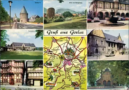 Goslar Breites Tor, Panorama, Rathaus, KAiserplatz, Münzgasse 1965