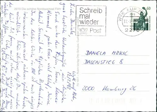 Ansichtskarte Wyk (Föhr) Karte von der Insel 1993