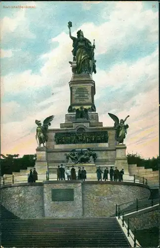 Ansichtskarte Rüdesheim (Rhein) National-Denkmal / Niederwalddenkmal 1913