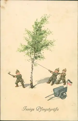 Ansichtskarte  Militär Scherzkarten - Innige Pfingsten Patriotika 1915