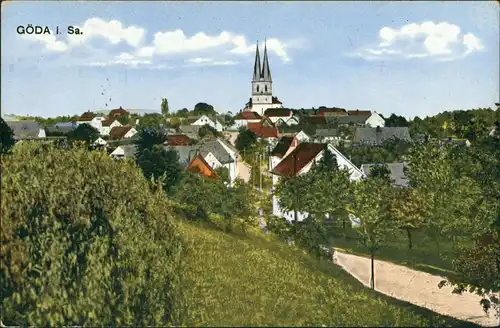 Ansichtskarte Göda Hodźij Panorama - Zeichnung LK Bautzen 1916