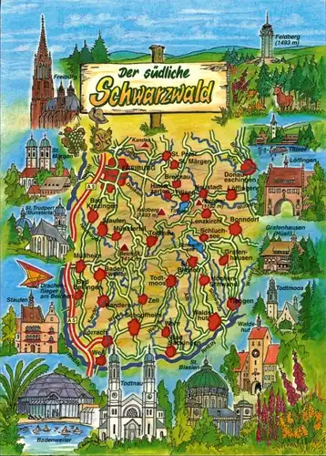 Ansichtskarte _Baden-Württemberg Schwarzwald (Mittelgebirge) - Karte 1987