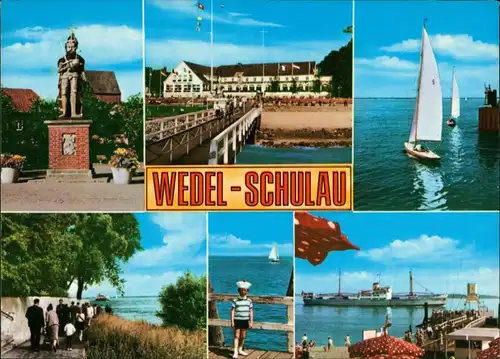 Wedel Plastik, Bootssteg, Segelboot, junger Matrose, Dampfer 1977