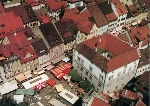 Ansichtskarte Wangen Luftbild - Kirchturm St. Martin mit Marktplatz 1978