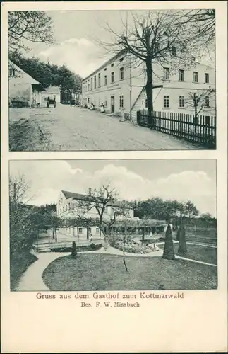 Ansichtskarte Walddorf-Kottmar Straße und Gastwirtschaft Kottmarwald 1913 