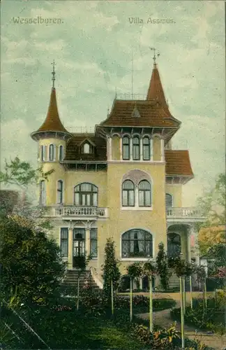 Ansichtskarte Wesselburen Villa Assmus  	b Dithmarschen Büsum 1908