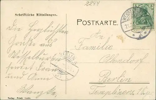 Ansichtskarte Wesselburen Villa Assmus  	b Dithmarschen Büsum 1908