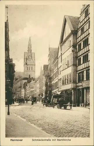 Ansichtskarte Hannover Schmiedestrasse mit Marktkirche 1926 