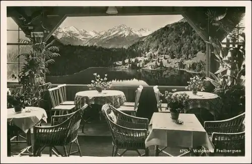 Ansichtskarte Obersdorf Terrasse - Waldhotel Freibergsee 1934 