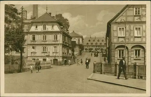Postcard Warnsdorf Varnsdorf Straßenpartie 1932 