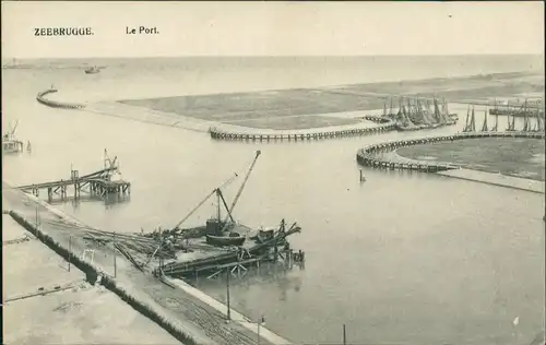 Zeebrügge   Heyst sur Mer)-Brüssel   Bruxelles Hafen - Le Port Kräne 1912