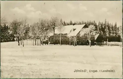 Ansichtskarte Jöhstadt (Erzgebirge) Winterpartie am Landheim 1928 