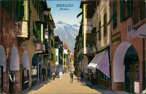 Cartoline Meran Merano Straßenpartie - Portici 1931